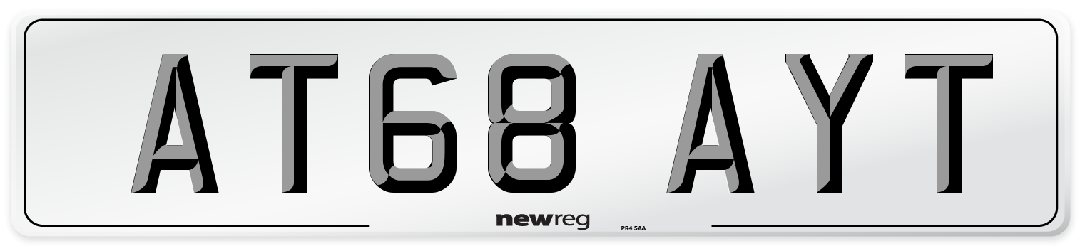 AT68 AYT Number Plate from New Reg